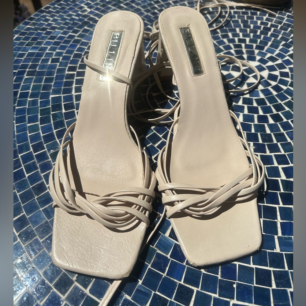 Bellini Cream Strappy Heels size 8
